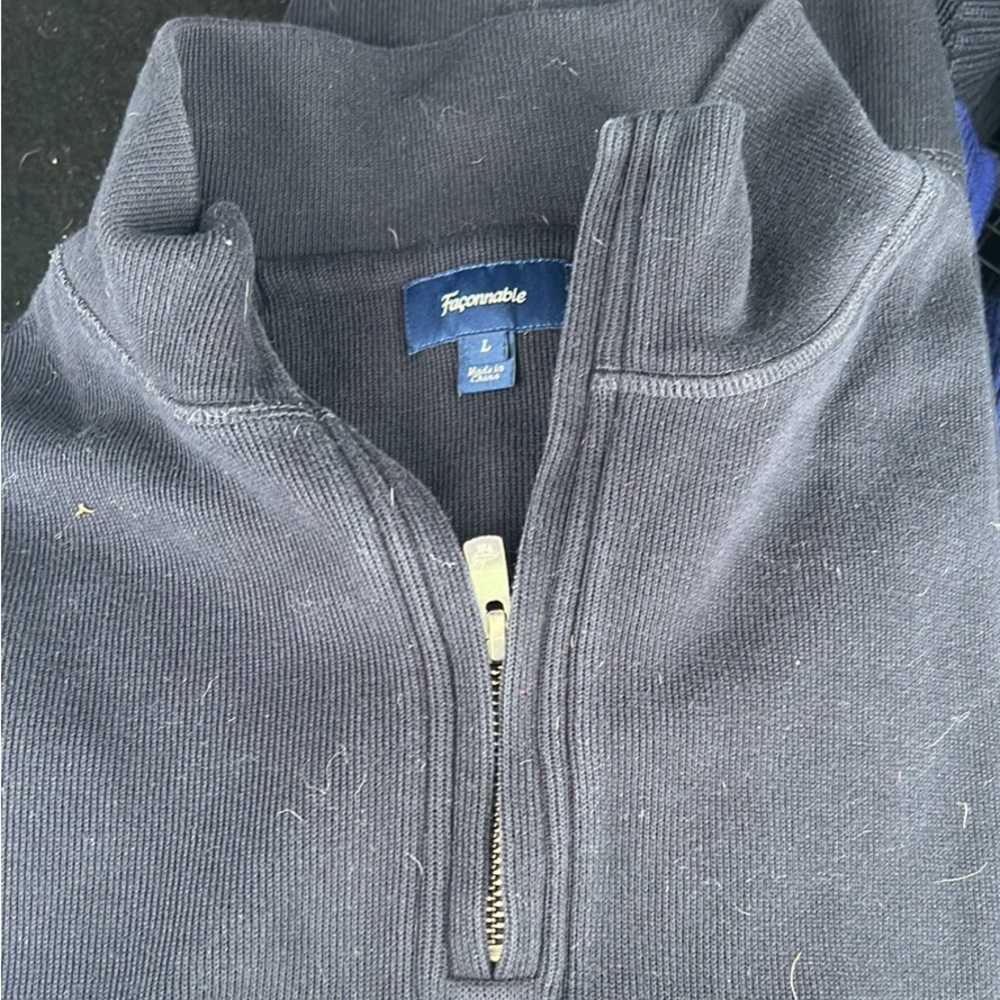 Faconnable 1/4 dark blue men’s sweater